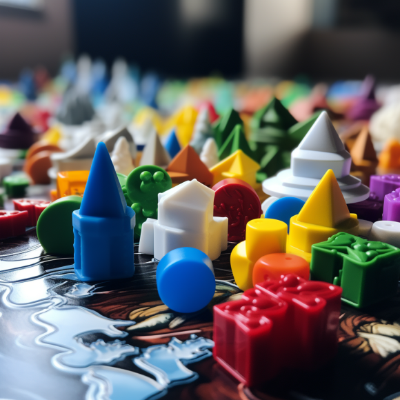 plastic board game pieces